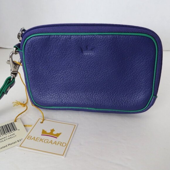 Baekgaard Purple Leather Zip Small Size - Picture 1 of 8